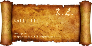 Kali Lili névjegykártya