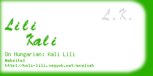 lili kali business card